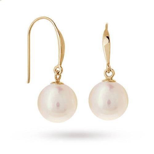 9ct Yellow Gold Freshwater Pearl Drop Earrings