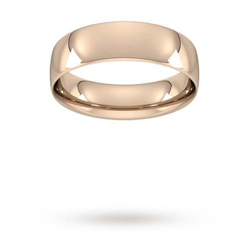 6mm Traditional Court Standard Wedding Ring in 18 Carat Rose Gold- Ring Size S.5