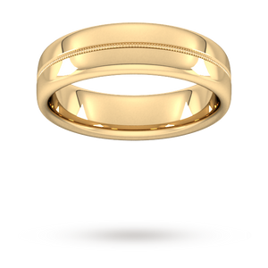 6mm Slight Court Extra Heavy Milgrain Centre Wedding Ring ...