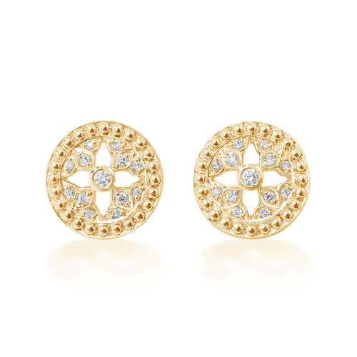 Mappin & Webb Empress 18ct Yellow Gold 0.10cttw Diamond Stud Earrings