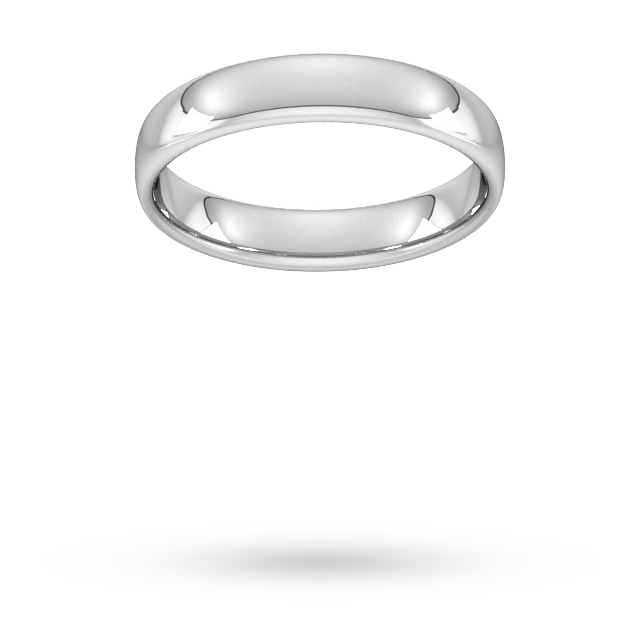 4mm Slight Court Standard Wedding Ring In 18 Carat White Gold - Ring Size L