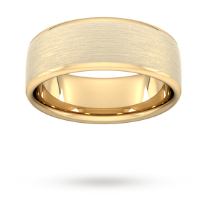 8mm Slight Court Standard Matt Finished Wedding Ring in 18 Carat Yellow Gold