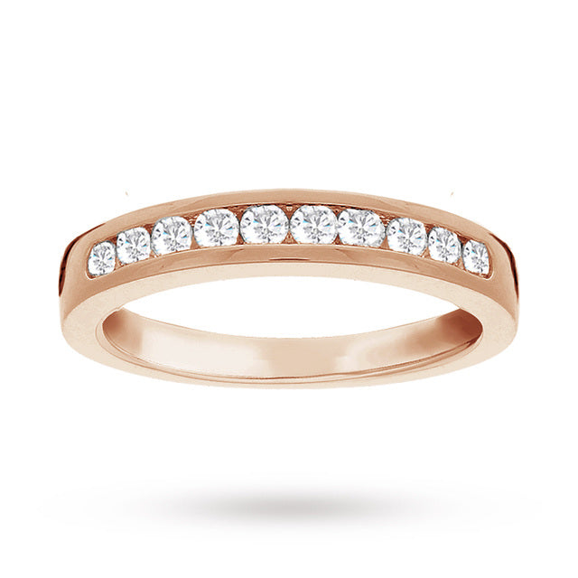 Brilliant Cut 0.50 Carat Channel Set Half Eternity Ring i ...