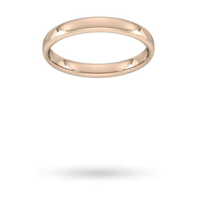 3mm Slight Court Standard Wedding Ring In 9 Carat Rose Gold - Ring Size R