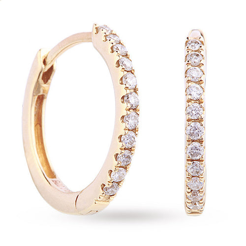 9ct Yellow Gold 0.15ct Diamond Hoop Earrings