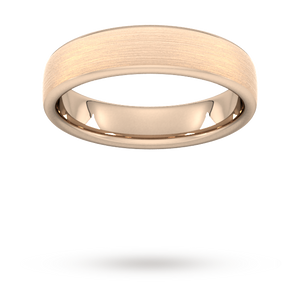 5mm Traditional Court Standard Matt Finished Wedding Ring In 18 Carat Rose Gold