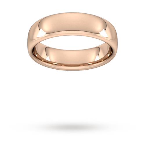 6mm Slight Court Heavy Wedding Ring In 18 Carat Rose Gold - Ring Size Z