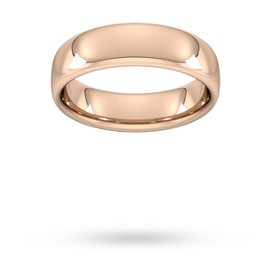 6mm Slight Court Heavy Wedding Ring In 18 Carat Rose Gold - Ring Size Z