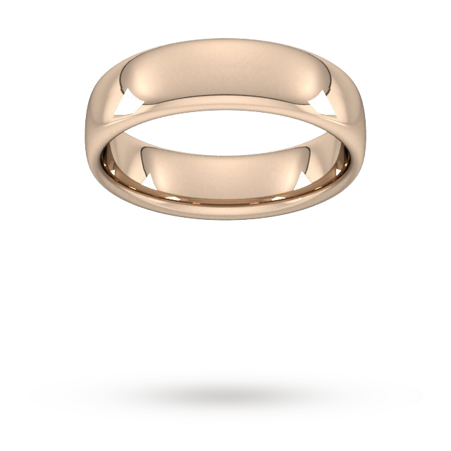 6mm Slight Court Heavy Wedding Ring In 18 Carat Rose Gold - Ring Size Z