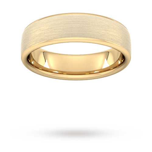 6mm Slight Court Heavy Matt Finished Wedding Ring In 18 Carat Yellow Gold