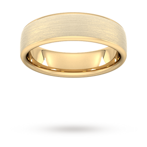 6mm Slight Court Heavy Matt Finished Wedding Ring In 18 Carat Yellow Gold