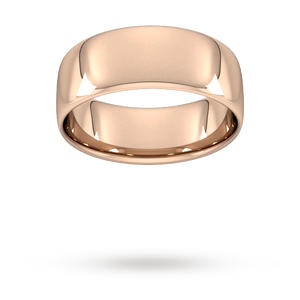 8mm Slight Court Standard Wedding Ring In 18 Carat Rose Gold - Ring Size P