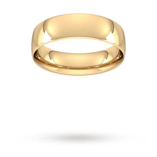 6mm Traditional Court Standard Wedding Ring in 18 Carat Yellow Gold- Ring Size X