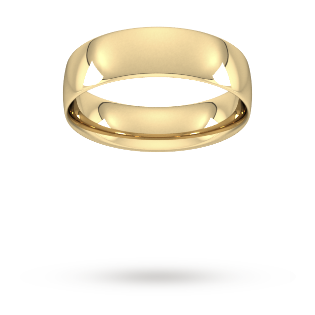 6mm Traditional Court Standard Wedding Ring in 18 Carat Yellow Gold- Ring Size X