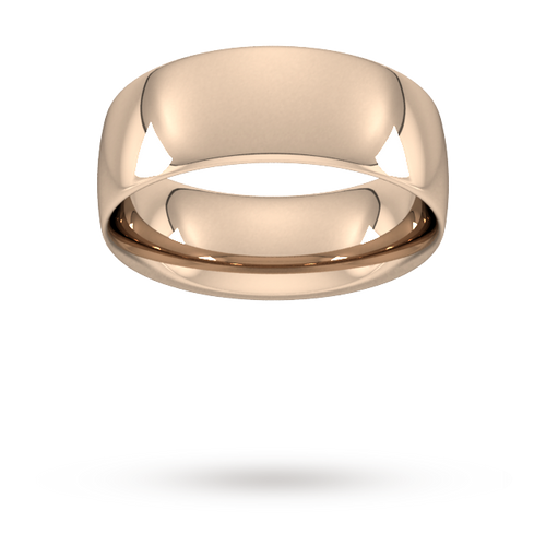 8mm Traditional Court Heavy Wedding Ring in 18 Carat Rose Gold- Ring Size S