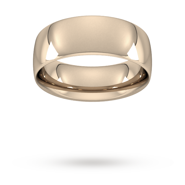 8mm Traditional Court Heavy Wedding Ring in 18 Carat Rose Gold- Ring Size S