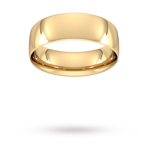 7mm Traditional Court Standard Wedding Ring in 9 Carat Yellow Gold- Ring Size R