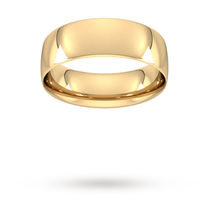 7mm Traditional Court Standard Wedding Ring in 9 Carat Yellow Gold- Ring Size R