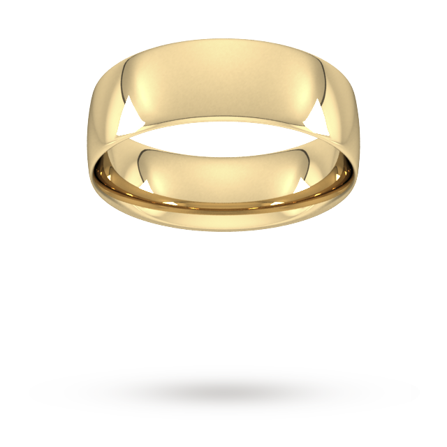 7mm Traditional Court Standard Wedding Ring in 9 Carat Yellow Gold- Ring Size R