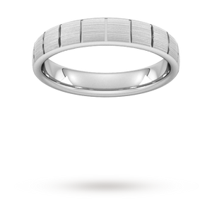 4mm Slight Court Extra Heavy vertical lines Wedding Ring ...