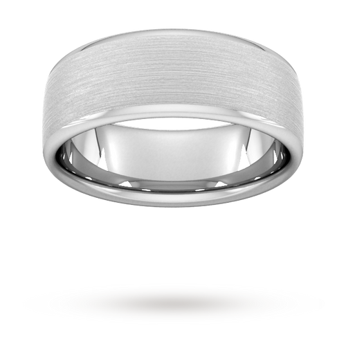 8mm Traditional Court Standard Matt Finished Wedding Ring In Platinum