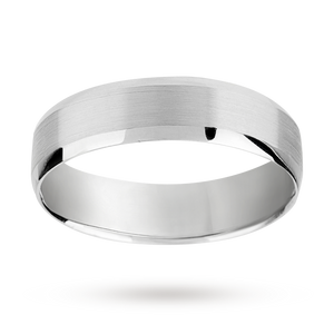 6mm brushed finish gents ring in palladium 950 - Ring Size S