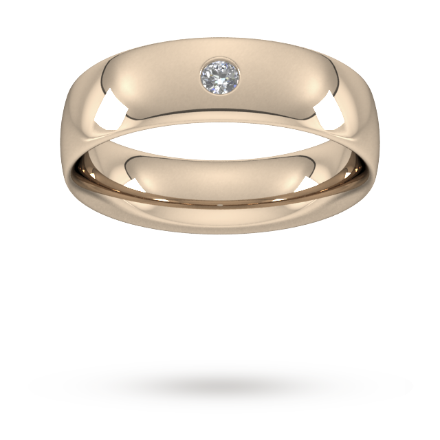 6mm Brilliant Cut Diamond Set Wedding Ring in 9 Carat Rose Gold - Ring Size Q