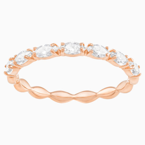 Vittore Marquise Ring, White, Rose-gold tone plated